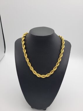 Modern Gold tone Stainless steel Rope Chain Necklace